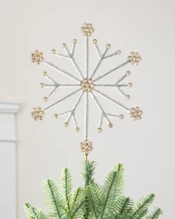 Balsam Hill Beaded Snowflake Christmas Tree Toppers Clearance