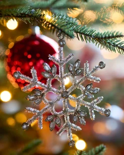 Balsam Hill Beaded Snowflake Christmas Ornament Collection
