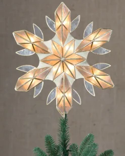 Balsam Hill Capiz Snowflake Lighted Tree Toppers Online