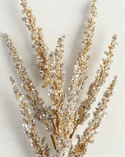 Balsam Hill Gold Metallic Plume Christmas Tree Picks