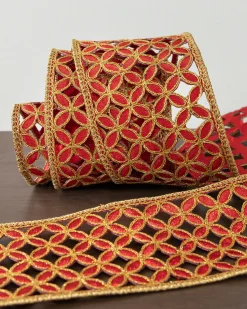 Balsam Hill Lattice Cutout Christmas Tree Ribbon New