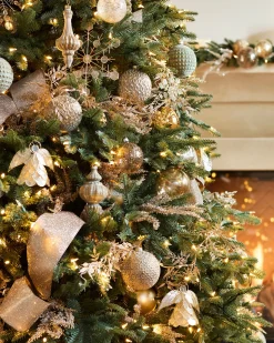 Balsam Hill Lit Glitter Leaf Christmas Tree Garlands Sale