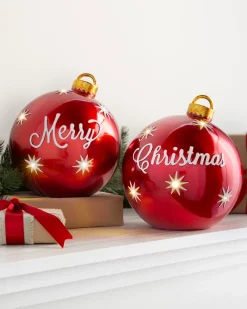 Balsam Hill Lit Tabletop Merry Christmas Ornaments Clearance