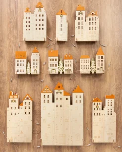 Balsam Hill Lit Wooden Christmas Mantel Villages Outlet