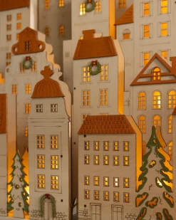 Balsam Hill Lit Wooden Christmas Mantel Villages Outlet