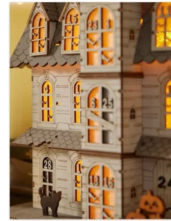 Balsam Hill Lit Wooden Halloween Countdown Calendar New