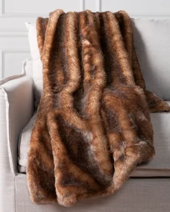 Balsam Hill Lodge Faux Fur Throws Clearance