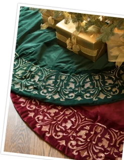 Balsam Hill Luxe Embroidered Velvet Tree Skirts Hot
