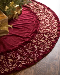 Balsam Hill Luxe Embroidered Velvet Tree Skirts Hot