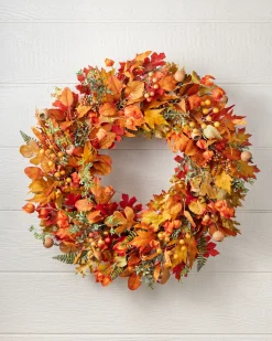 Balsam Hill Maple Leaf & Japanese Lantern Foliage New