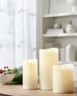Balsam Hill Miracle Flame Premium 3D LED Wax Pillar Candles Online