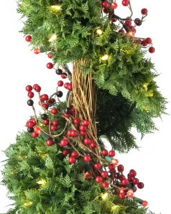 Balsam Hill Outdoor Beacon Hill Cypress Artificial Christmas Topiaries