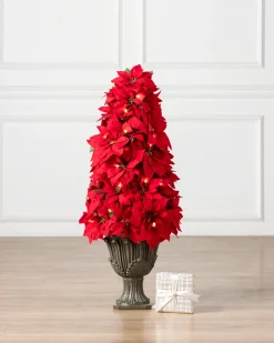 Balsam Hill Outdoor Lit Poinsettia Celebration Foliage Discount
