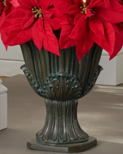 Balsam Hill Outdoor Lit Poinsettia Celebration Foliage Discount