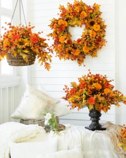 Balsam Hill Outdoor Sunburst Mums Foliage Online