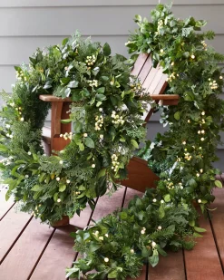 Balsam Hill Outdoor White Berry Cypress Foliage Hot