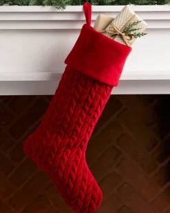 Balsam Hill Plush Braid Stockings New