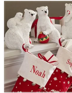 Balsam Hill Polar Bear Family Christmas Stocking Holders Sale