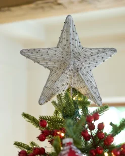 Balsam Hill Radiant Star Beaded Christmas Tree Topper Discount