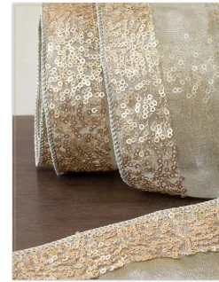 Balsam Hill Sequined Christmas Tree Ribbon Clearance
