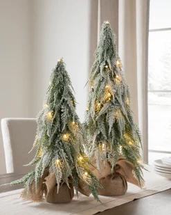 Balsam Hill Snowfall Downswept Tabletop Trees Discount