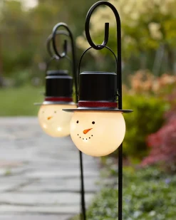 Balsam Hill Snowman Solar-Powered Pathway Light Sets