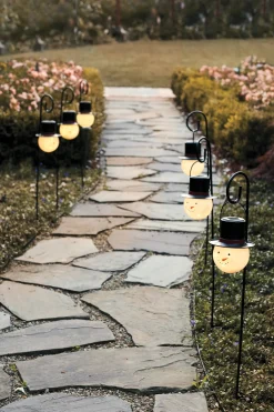 Balsam Hill Snowman Solar-Powered Pathway Light Sets