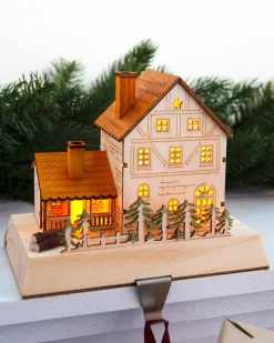 Balsam Hill Wooden Alpine Village Stocking Holders Outlet