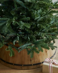 Balsam Hill Wooden Barrel Christmas Tree Collars