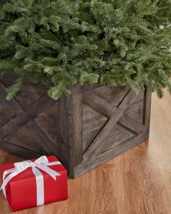 Balsam Hill Wooden Crate Christmas Tree Collars New