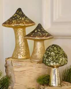 Balsam Hill Woodland Glass Mushrooms New